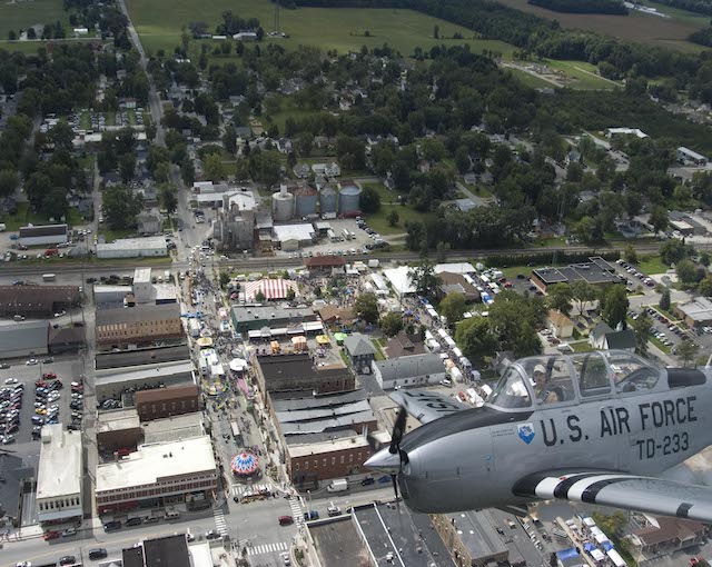 Airplane Flying Over Festival